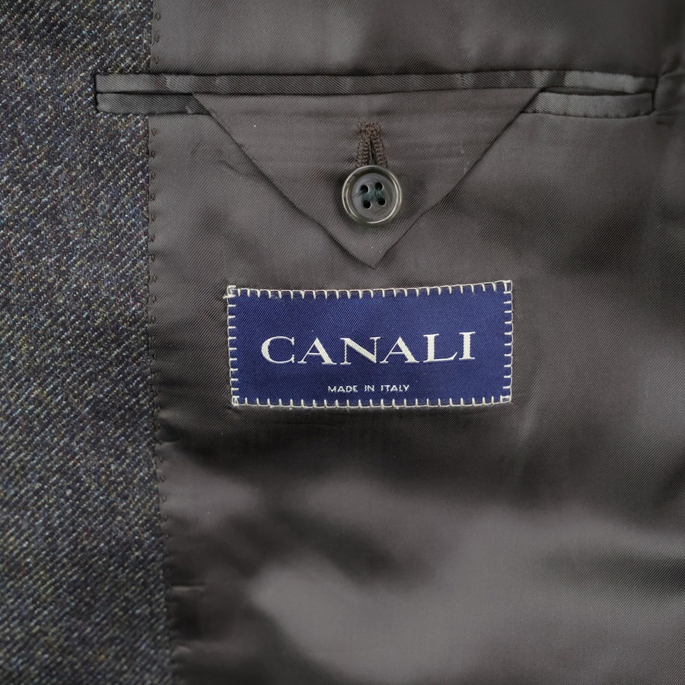 Canali Sport Coat Mens 54R 44R US Charcoal Wool Cashmere Blazer Made in Italy - Picture 9 of 11